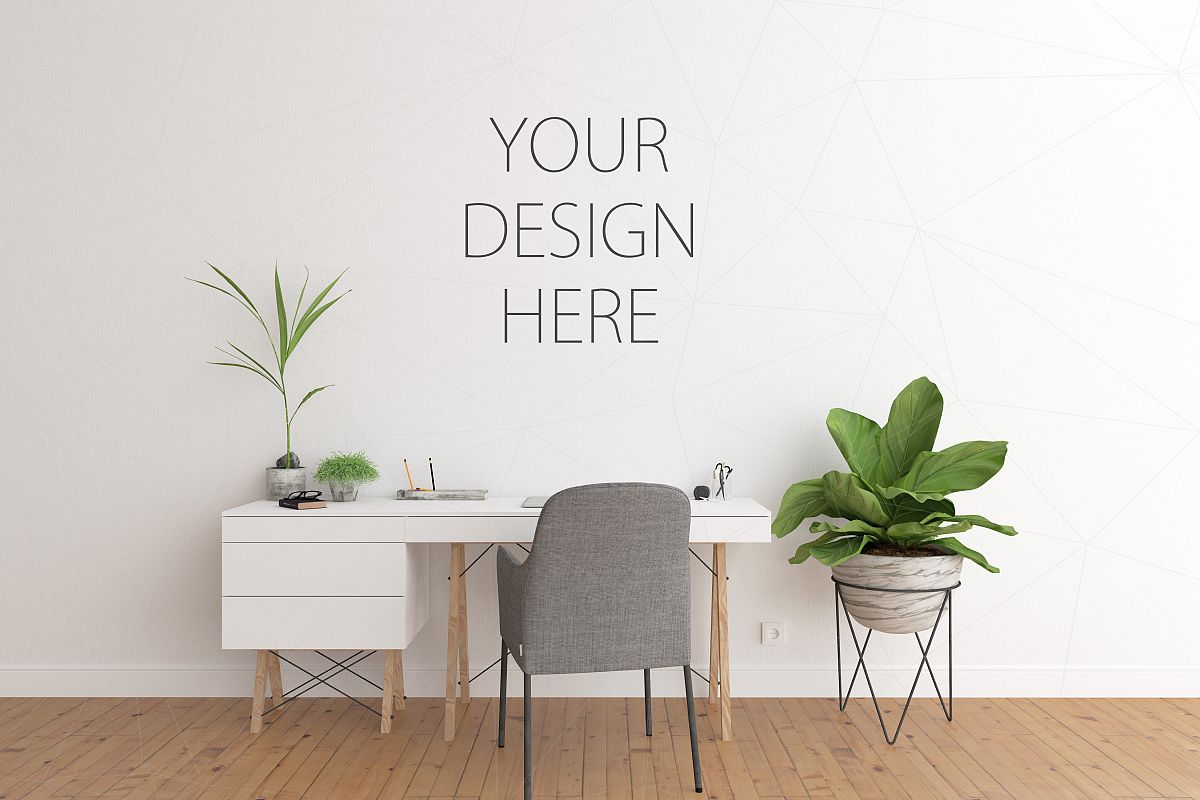 Interior mockup - blank wall mock up example image
