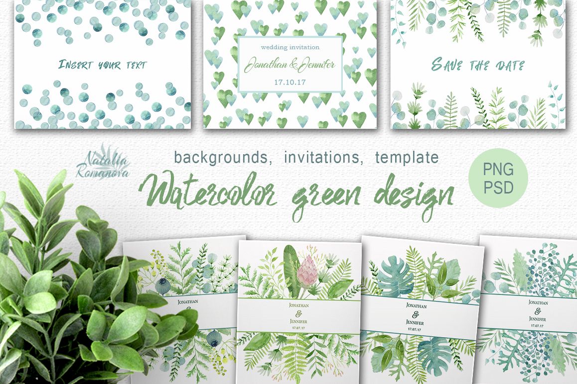 Watercolor green design example image