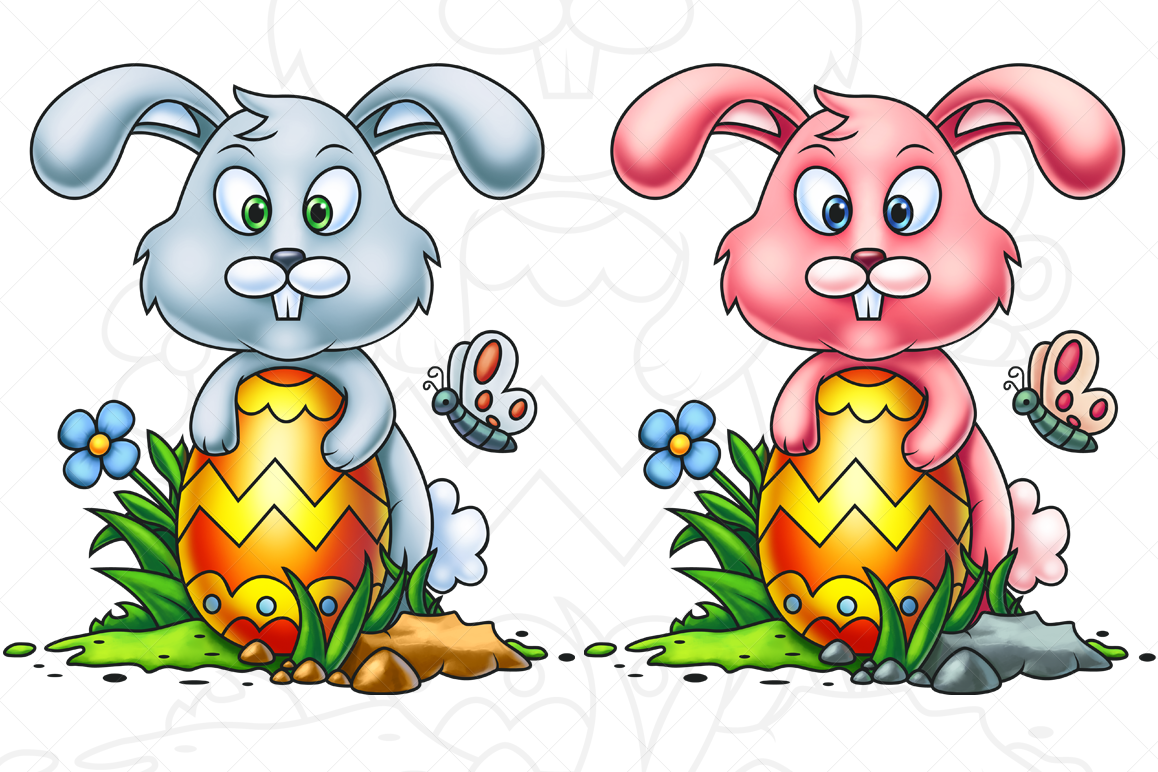 Cute Little Easter Bunny - Digital Painting example image