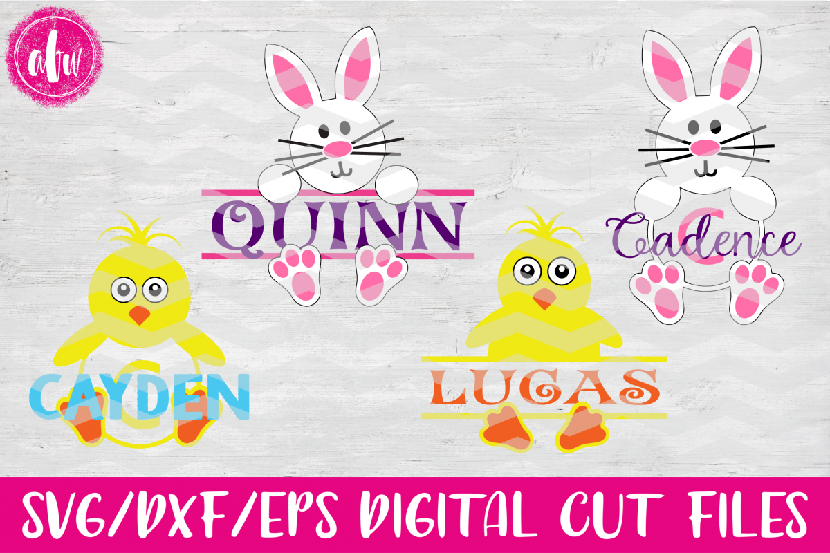 Download Split & Monogram Bunny & Chick - SVG, D | Design Bundles