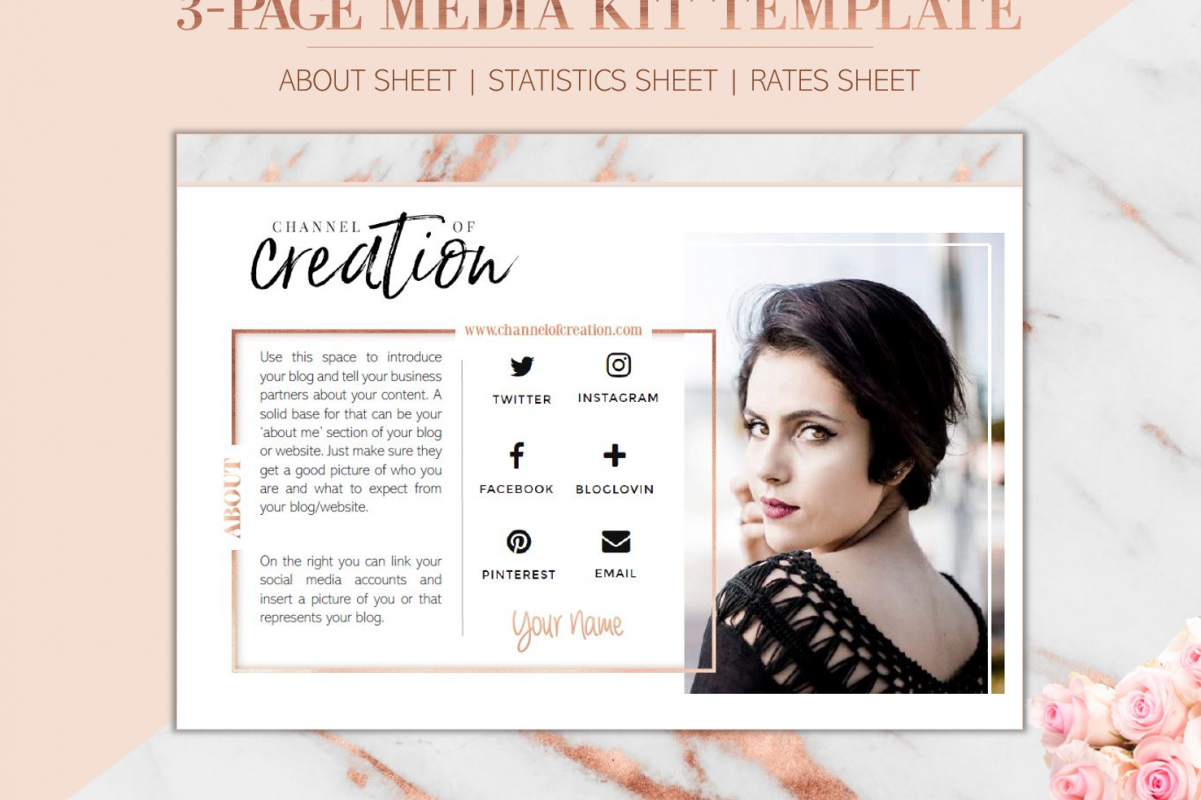 3 Page Media Kit Blogger Template ROS