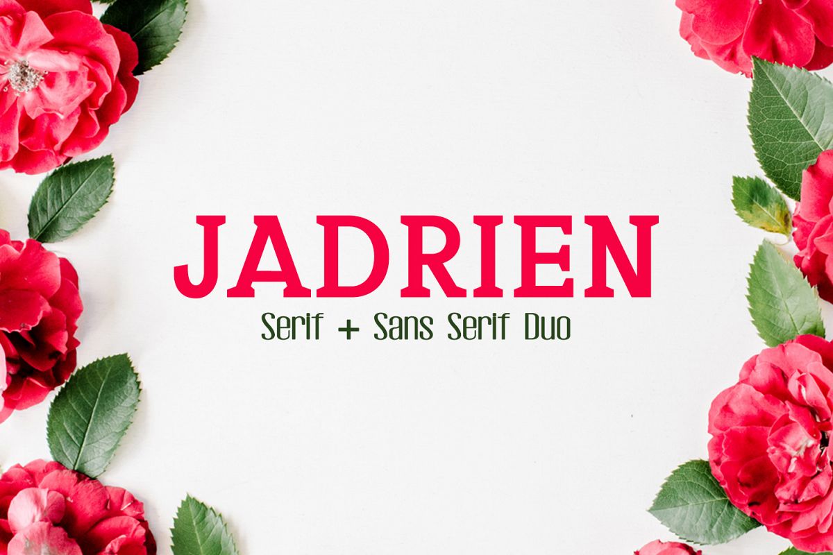 Jadrien Serif + Sans Duo 5 Font Pack example image