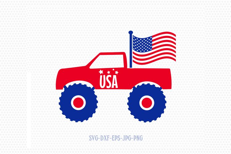 Download Monster car 4 of july svg, Fourth of J | Design Bundles