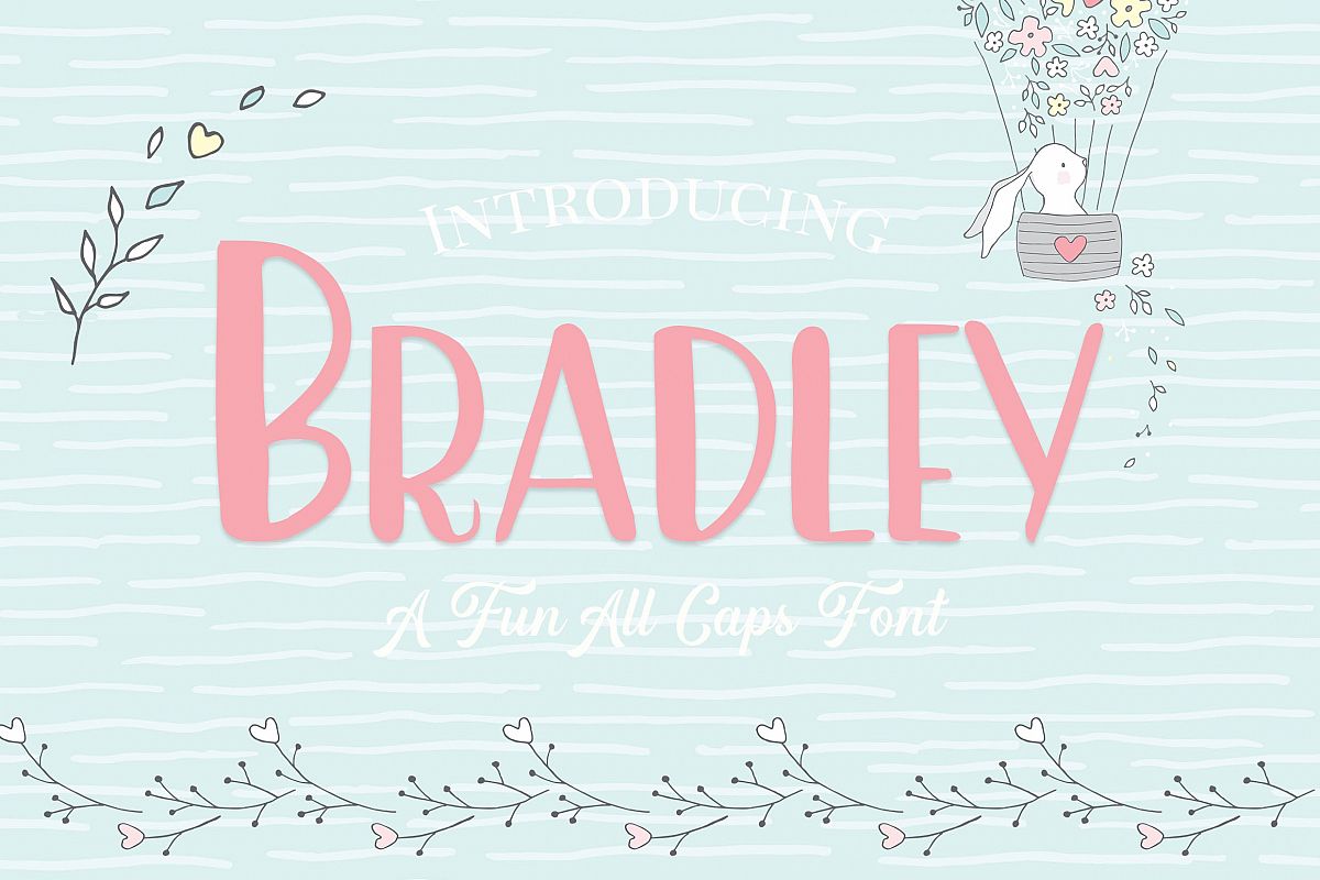 Bradley- A Fun Caps Font example image
