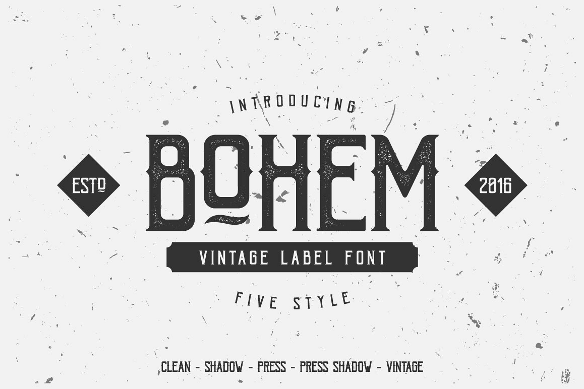 Bohem Typeface - 5 Font Styles example image