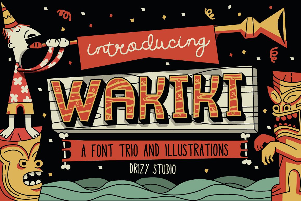 Wakiki Layered Typeface + Bonus example image