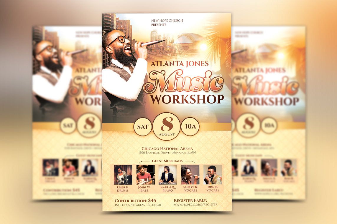church music workshop flyer template by design bundles sample flyers for church pianist needed