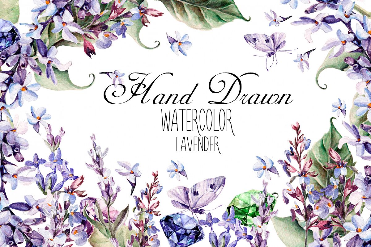 Beautiful watercolor Lavender example image