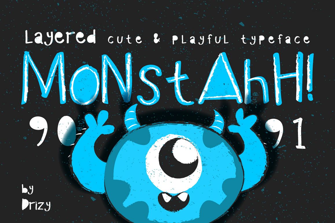Monstahh Layered Typeface example image