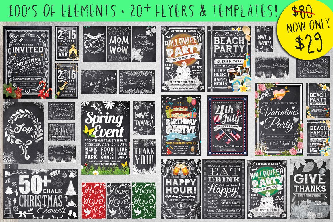 Mega Chalk Holiday Bundle (60% off) example image
