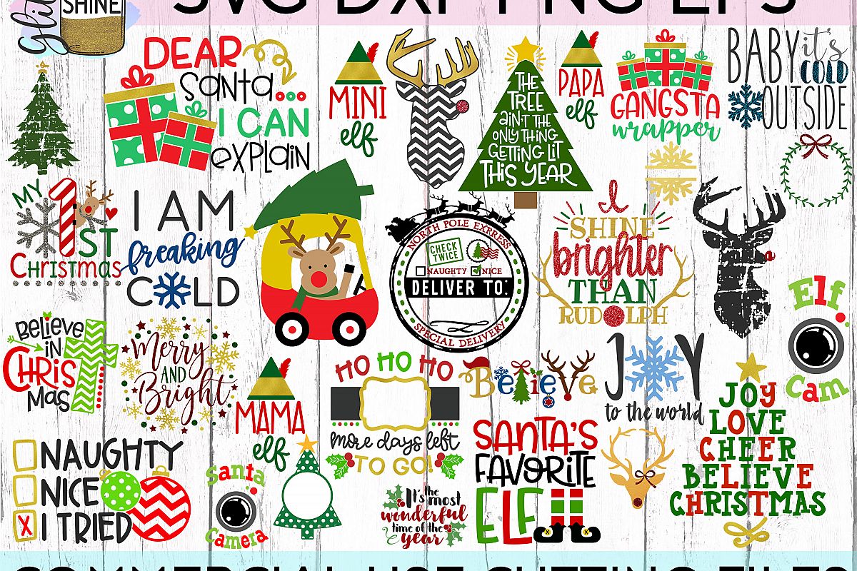 HUGE Christmas Bundle SVG DXF PNG EPS Cutting Files example image