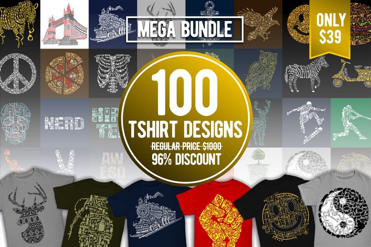 Tshirt Designs Mega Bundle Pack 1 + Pack 2 example image
