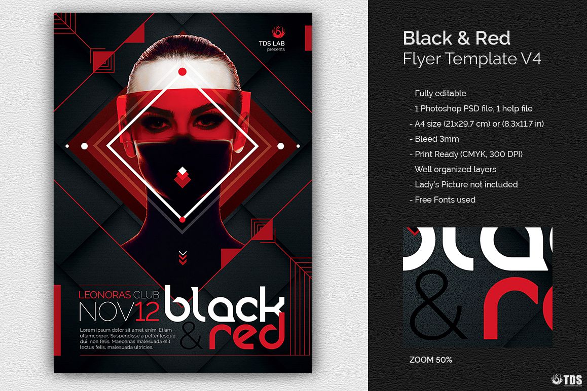 Black and Red Flyer Template V4 example image