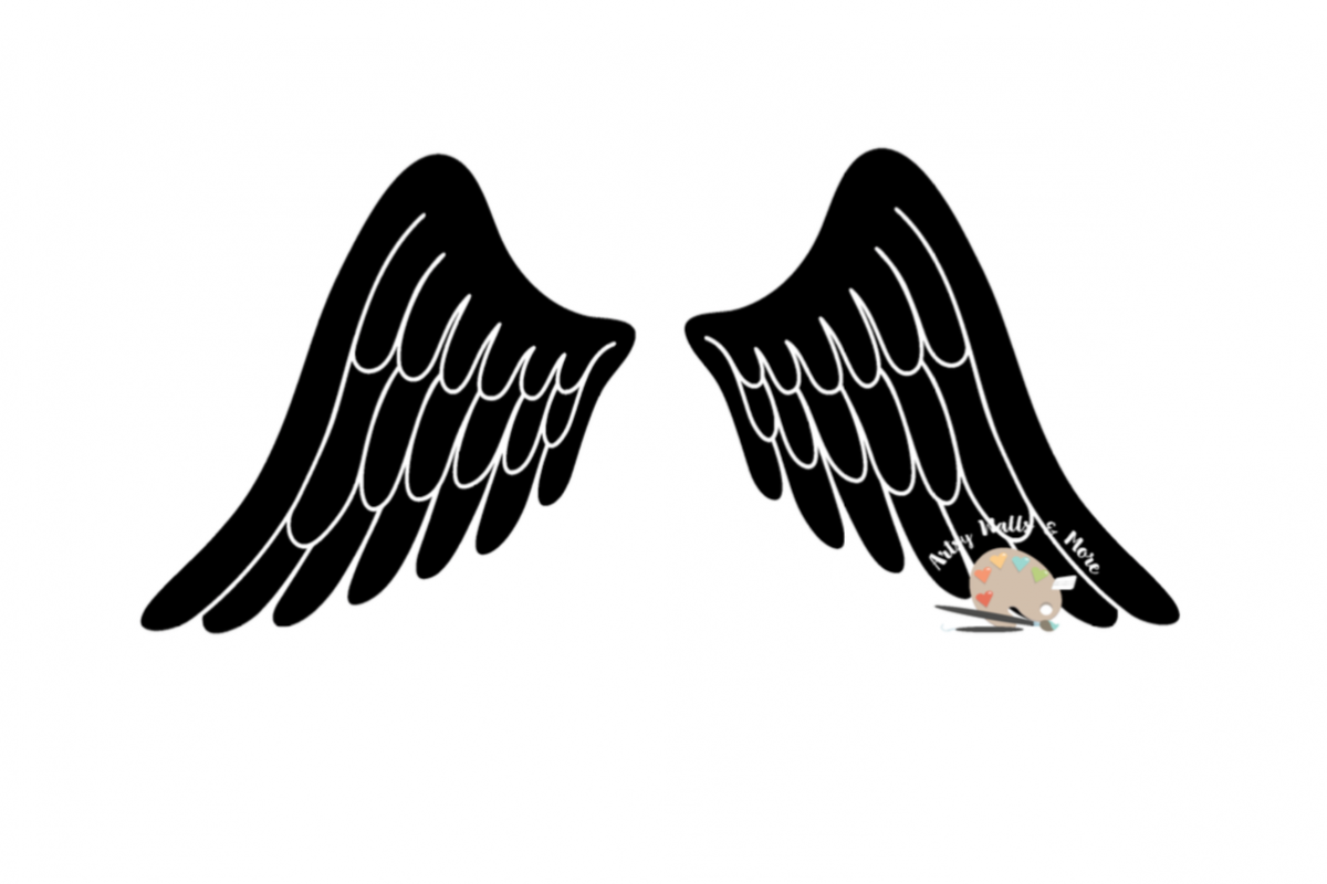 angel wings svg CUT file, In Loving Mem | Design Bundles