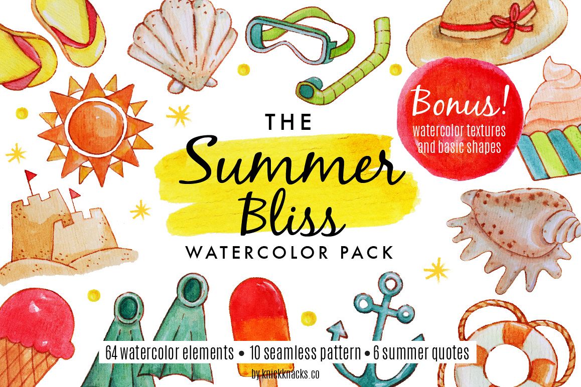 Summer Bliss Watercolor Pack example image
