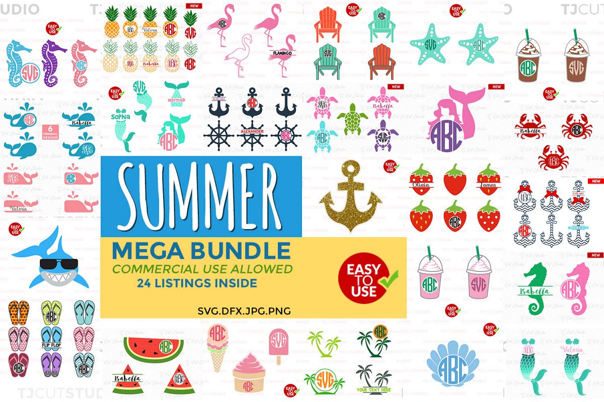 Summer Bundle svg, svg bundle, Summer svg, Files for Silhouette Cameo or Cricut, Commercial & Personal Use. example image