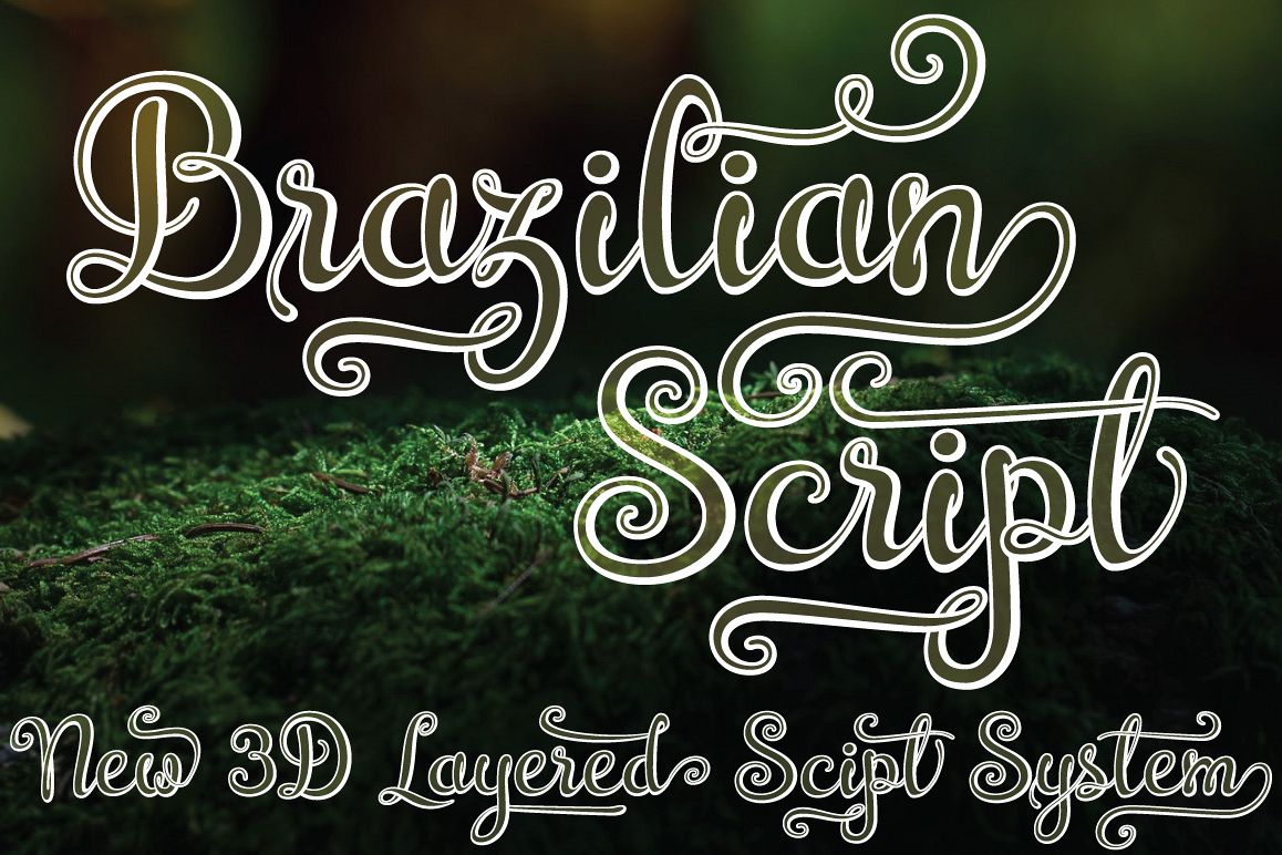 Brazilian Script (LAYERED FONT) by Darw | Font Bundles