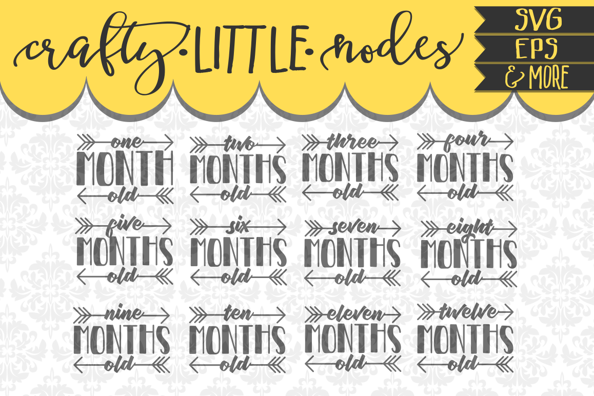Months Old Arrows Bodysuit / Blanket SVG Set Cricut Silhouette Cuttable File example image
