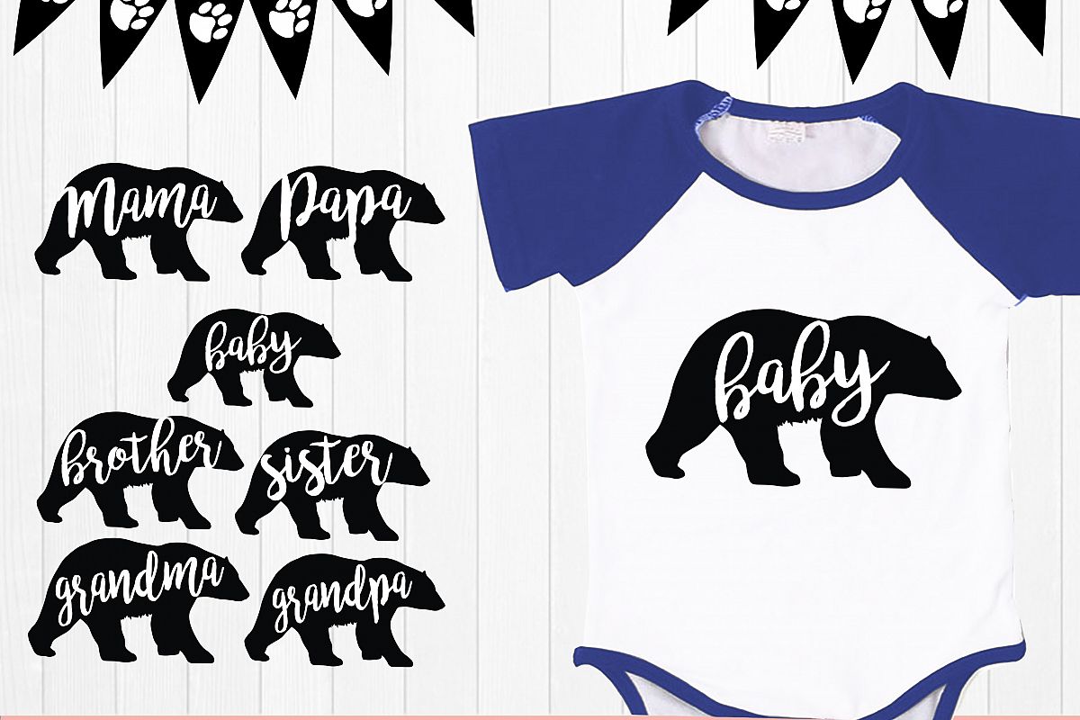 Mama Bear svg, Papa Bear, Baby Bear, si | Design Bundles