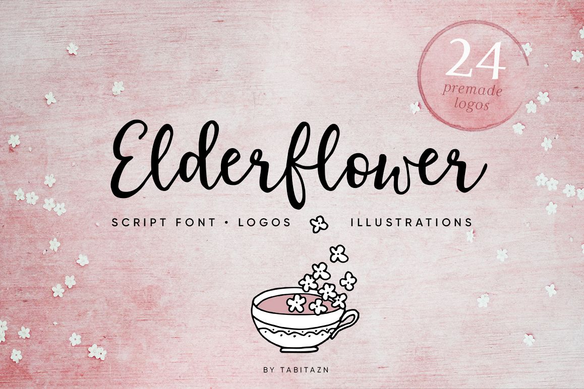 Elderflower script + logos example image