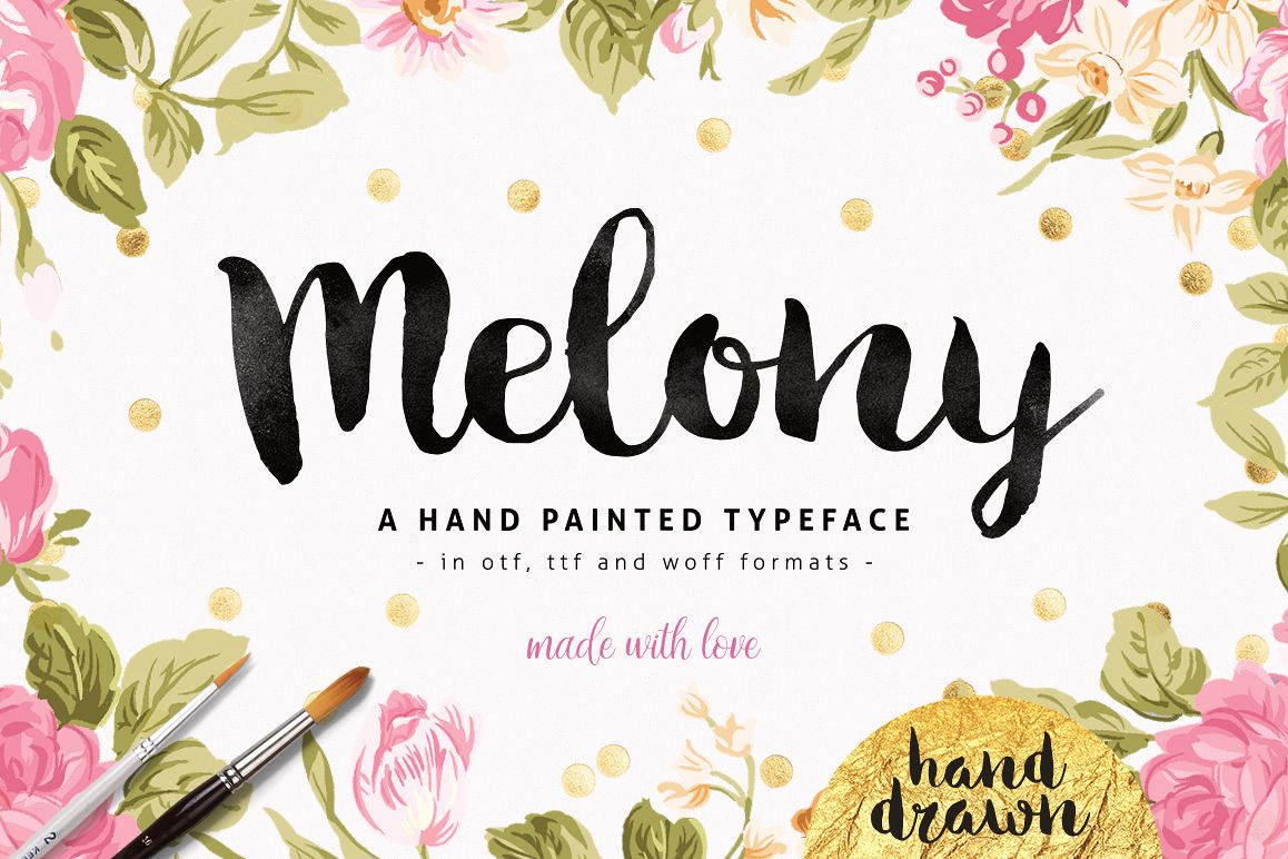 Melony Script, Hand Drawn Brush Font example image