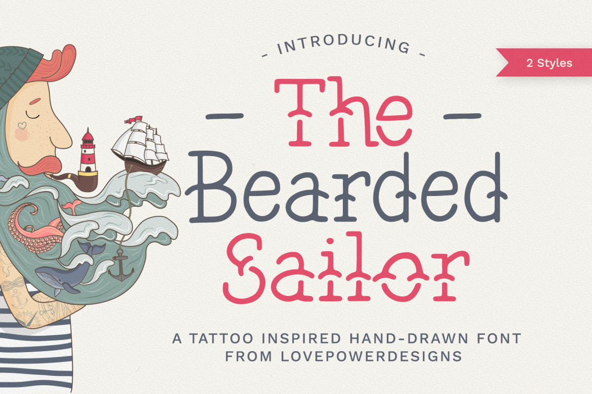 The Bearded Sailor - Tattoo Font example image