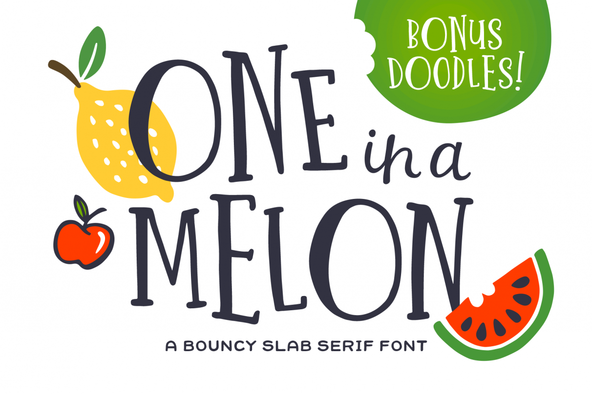 Download One in a Melon Font + Doodles! by Denis | Font Bundles