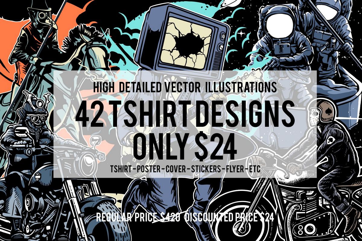 42 Tshirt Designs Bundle example image
