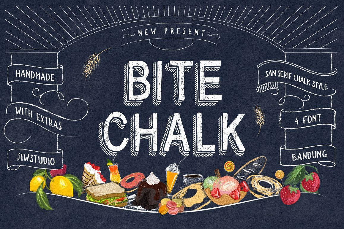 BiteChalk Typeface + extras example image