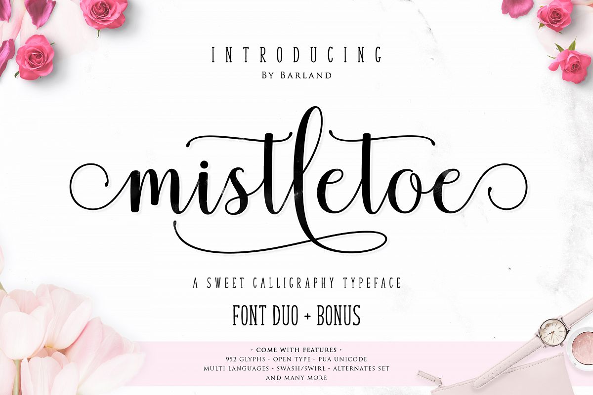 Mistletoe - Font Duo + Bonus example image