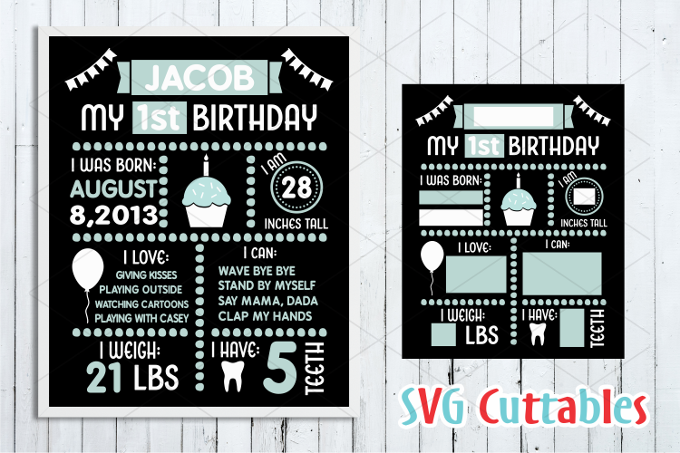 Birthday Board Cut File example image