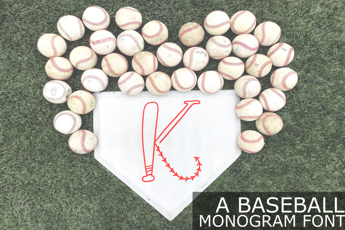 Baseball Monogram Font example image