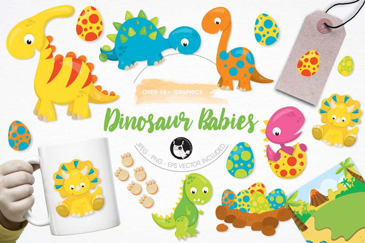 Dinosaur Babies graphics and illustrations example image
