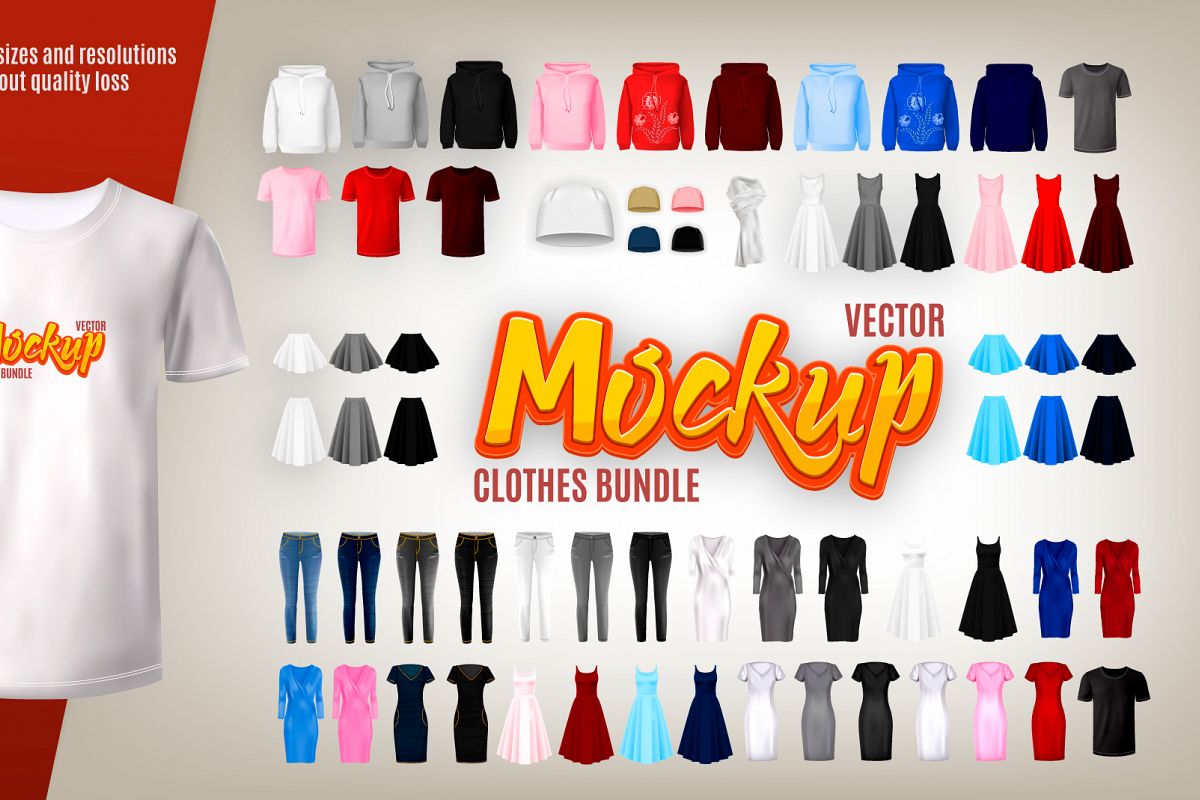 Vector clothes Mockup bundle example image