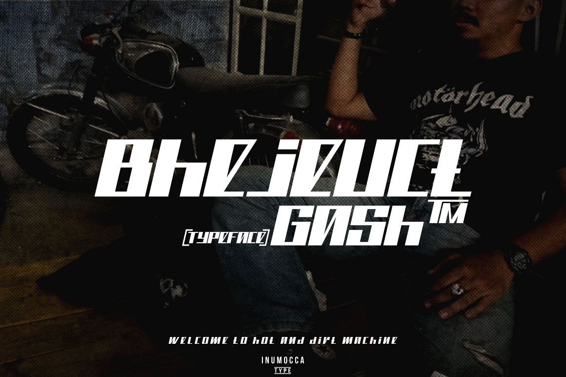 Bhejeuct gash typeface example image