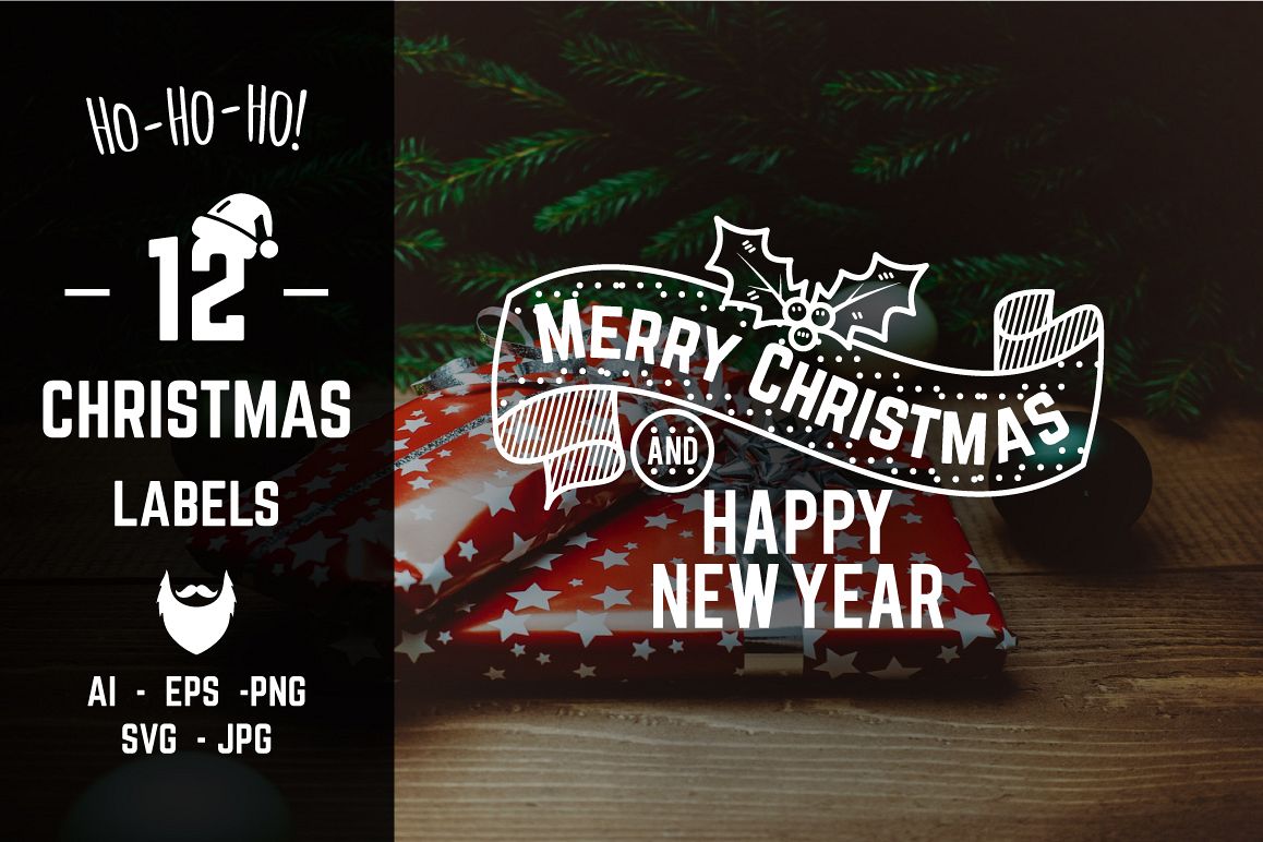 Christmas & New Year Labels & Badges example image