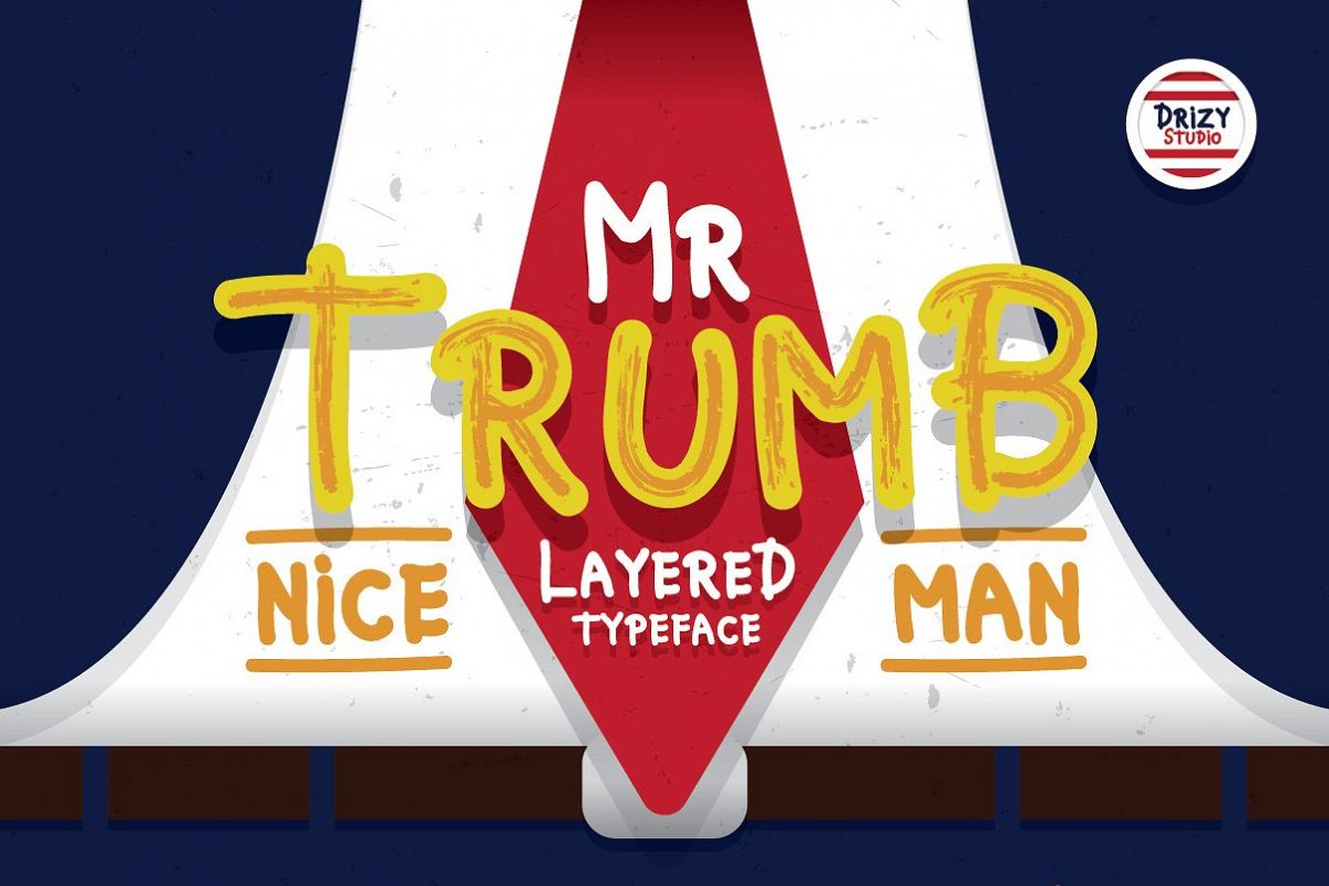 Mr Trumb Layered Typeface example image