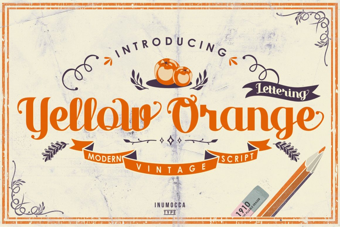 Yellow Orange Typeface + Bonus example image