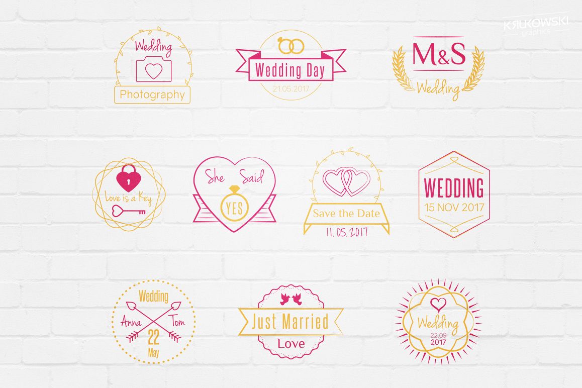 Wedding Stamp Vector Badges Logos example image