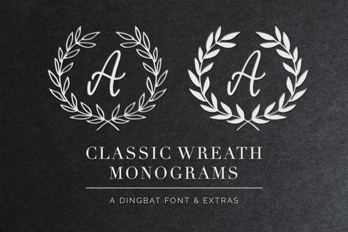 Classic Wreath Monograms Dingbat Font example image