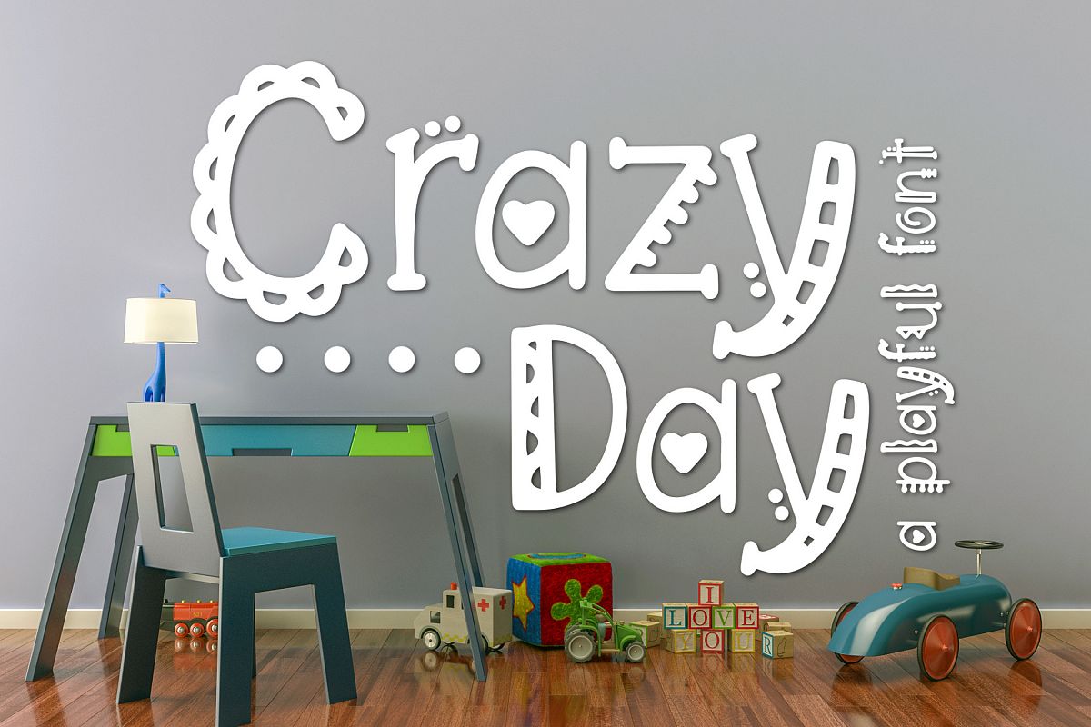 Crazy Day a Playful Font example image