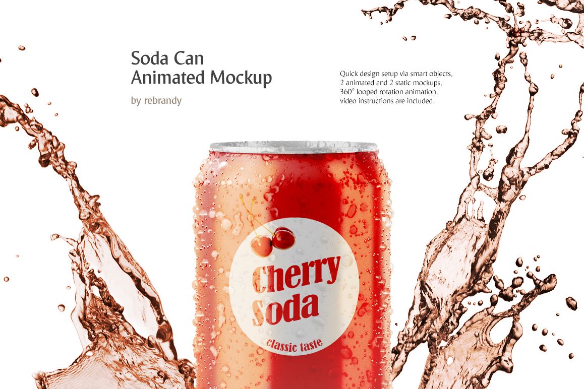 Download soda can mock up animated (beer can moc | Design Bundles