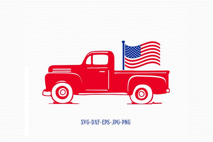 Download Patriotic vintage old truck svg, Fourt | Design Bundles