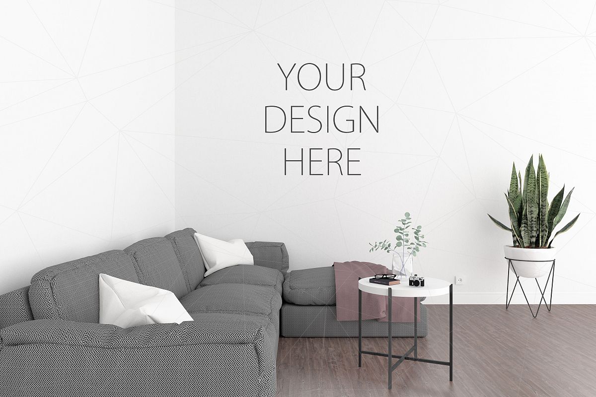 Interior mockup - blank wall mock up example image