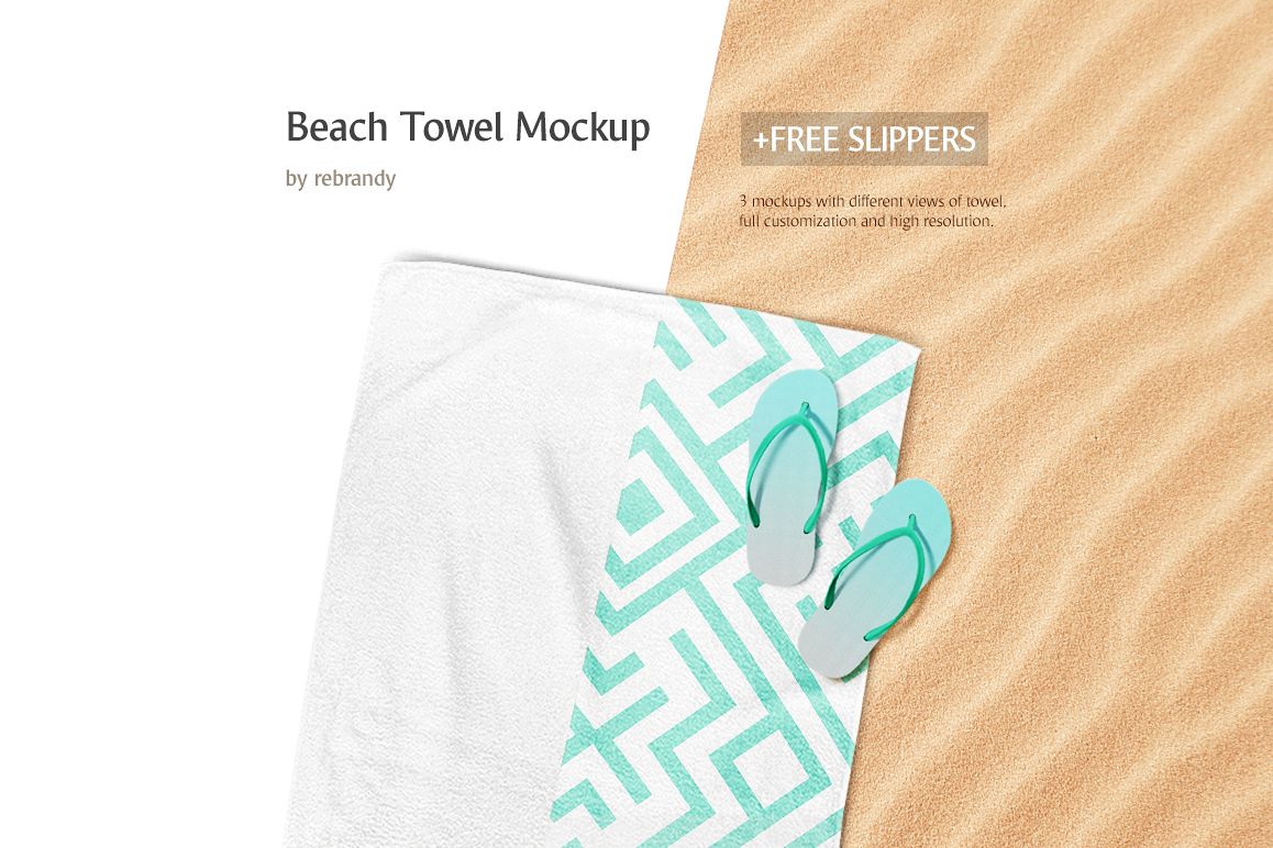 Download Beach Towel Mockup (bath towels mock-up | Design Bundles