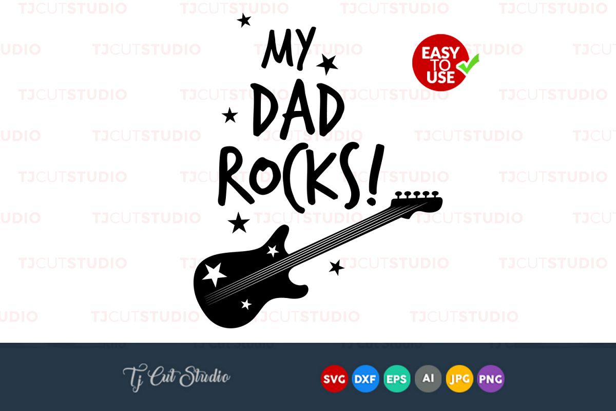 My dad rocks svg, my dad rocks, quote s | Design Bundles