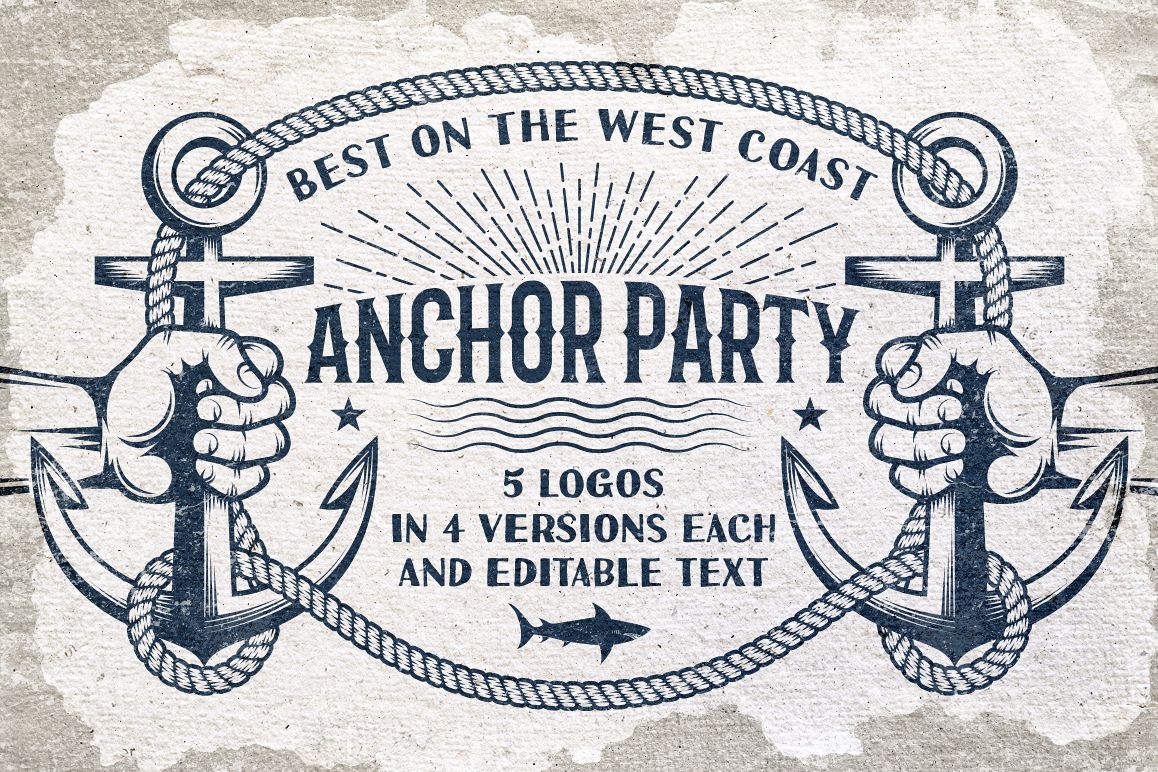Anchor retro logo templates example image