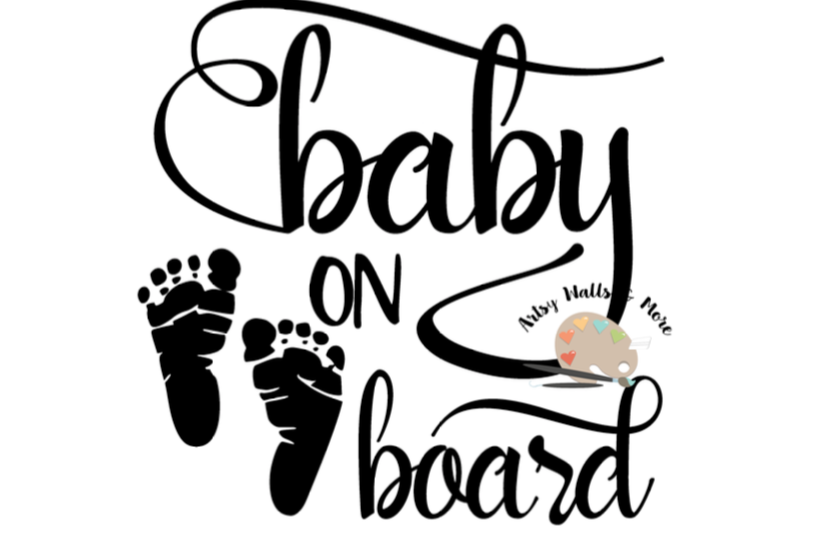 Download Baby on board baby footprints svg cut f | Design Bundles