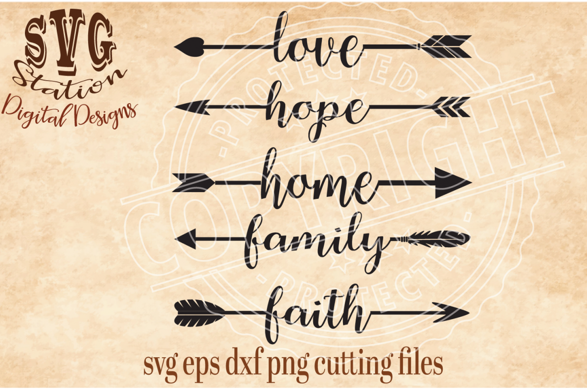 font handwriting zip Bundles Love Words Design and  Family  Faith Arrow Hope