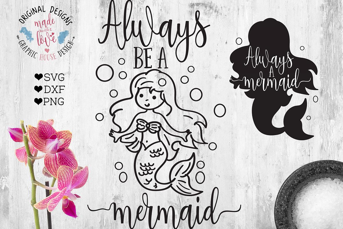Always Be a Mermaid (SVG, DXF, PNG) example image